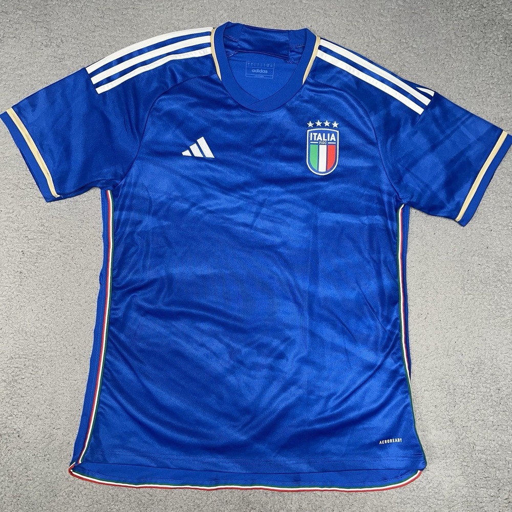 adidas Official Italy National Team 2023-24 Soccer Jersey Men Sz L Italia HS9895